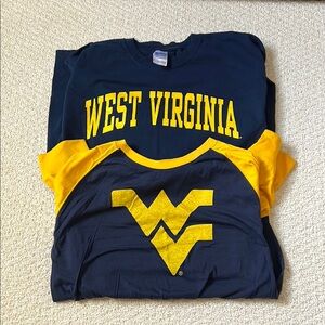 West Virginia men’s long sleeve Navy and Yellow Shirts